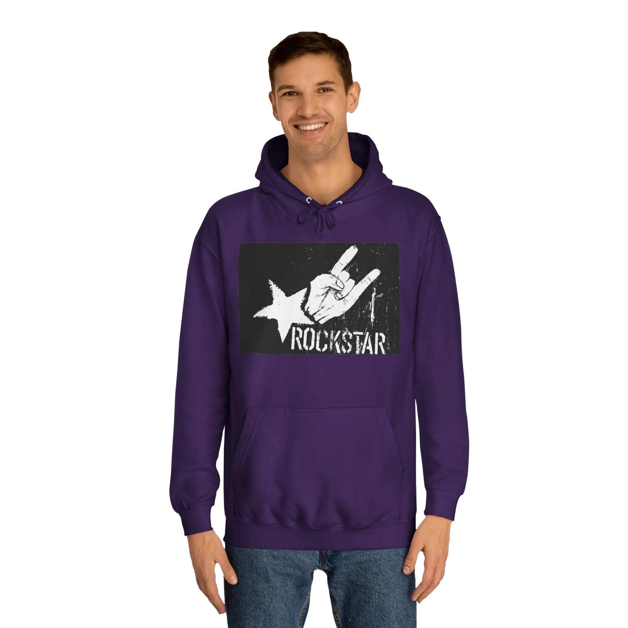 Rock Star Hand Sign Unisex College Hoodie