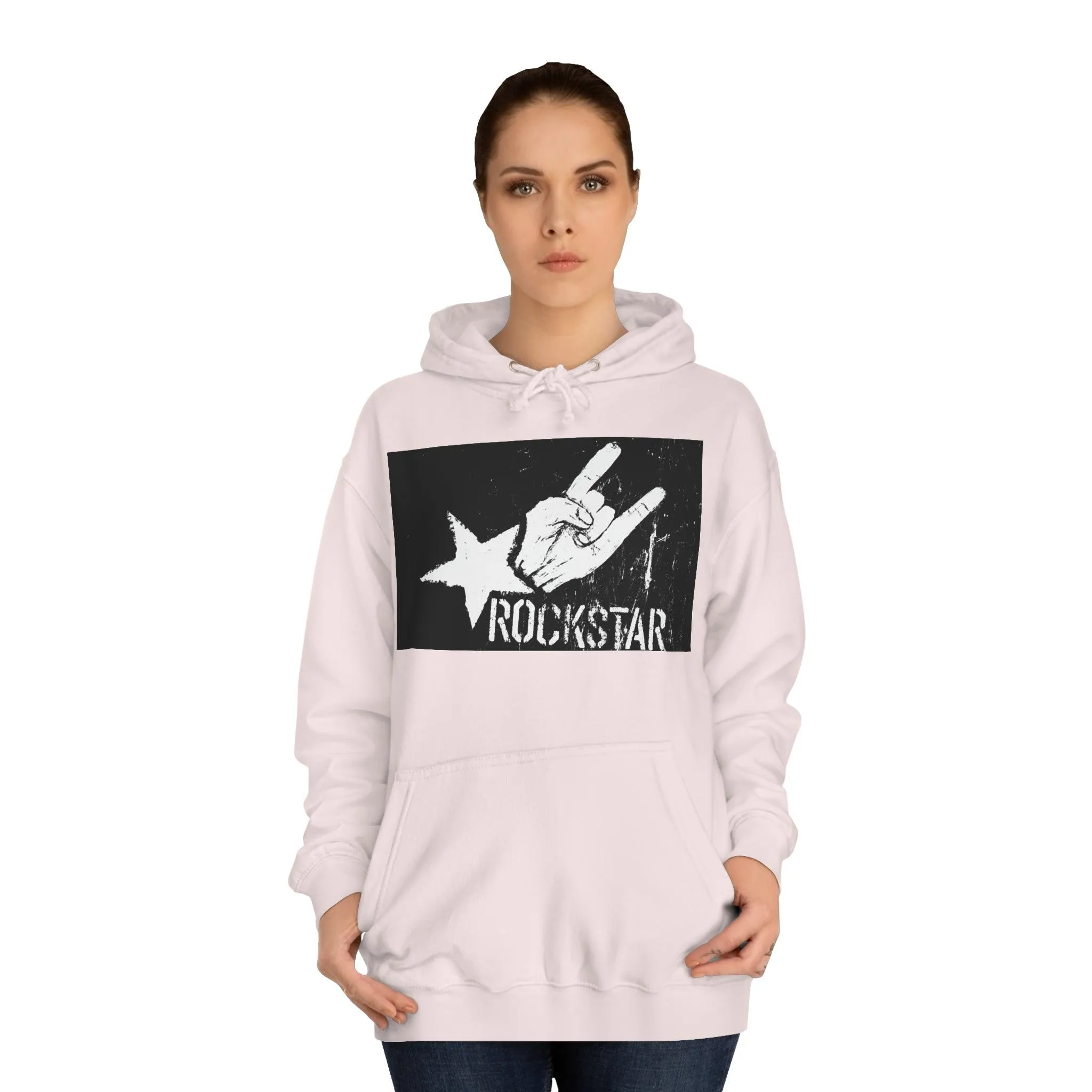 Rock Star Hand Sign Unisex College Hoodie