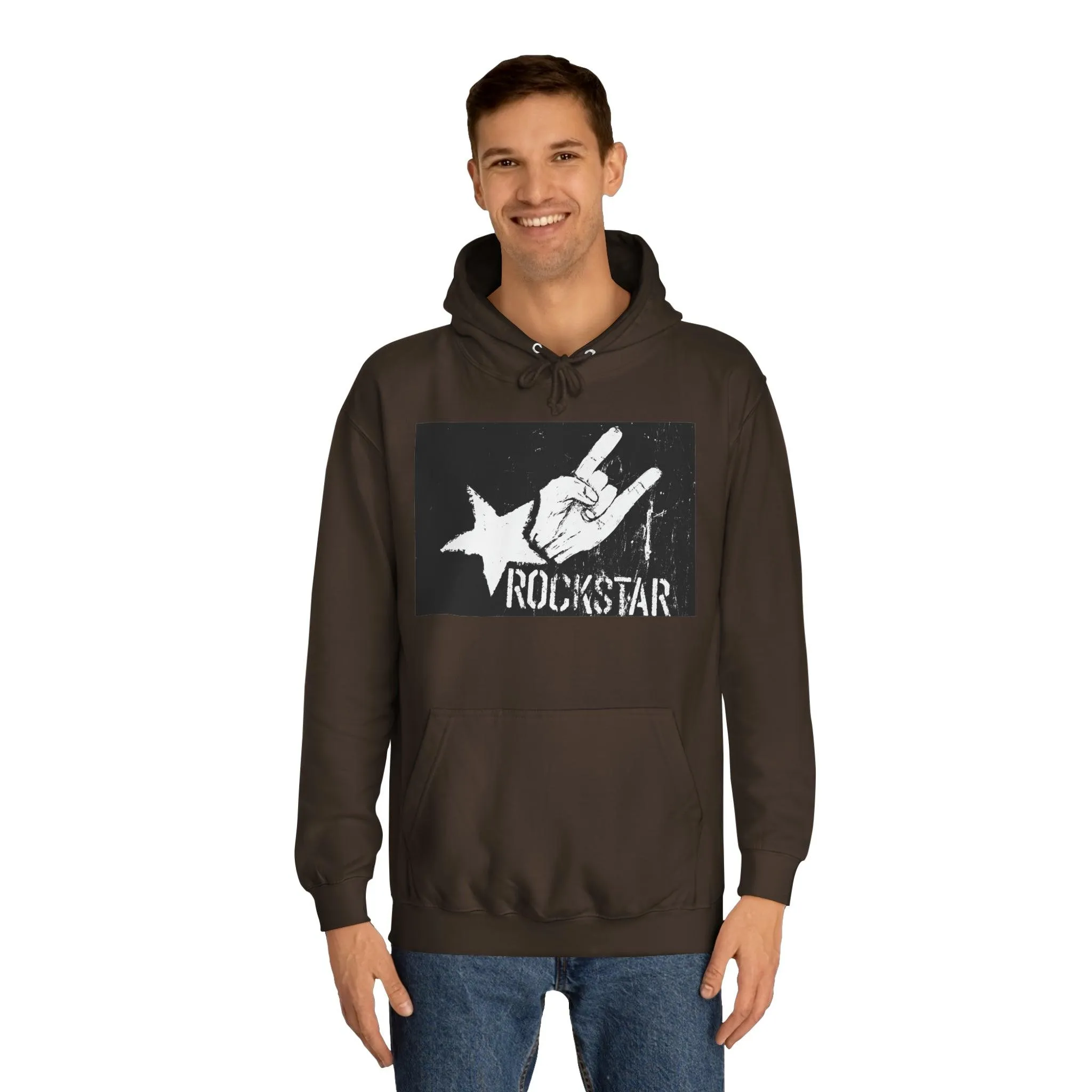 Rock Star Hand Sign Unisex College Hoodie