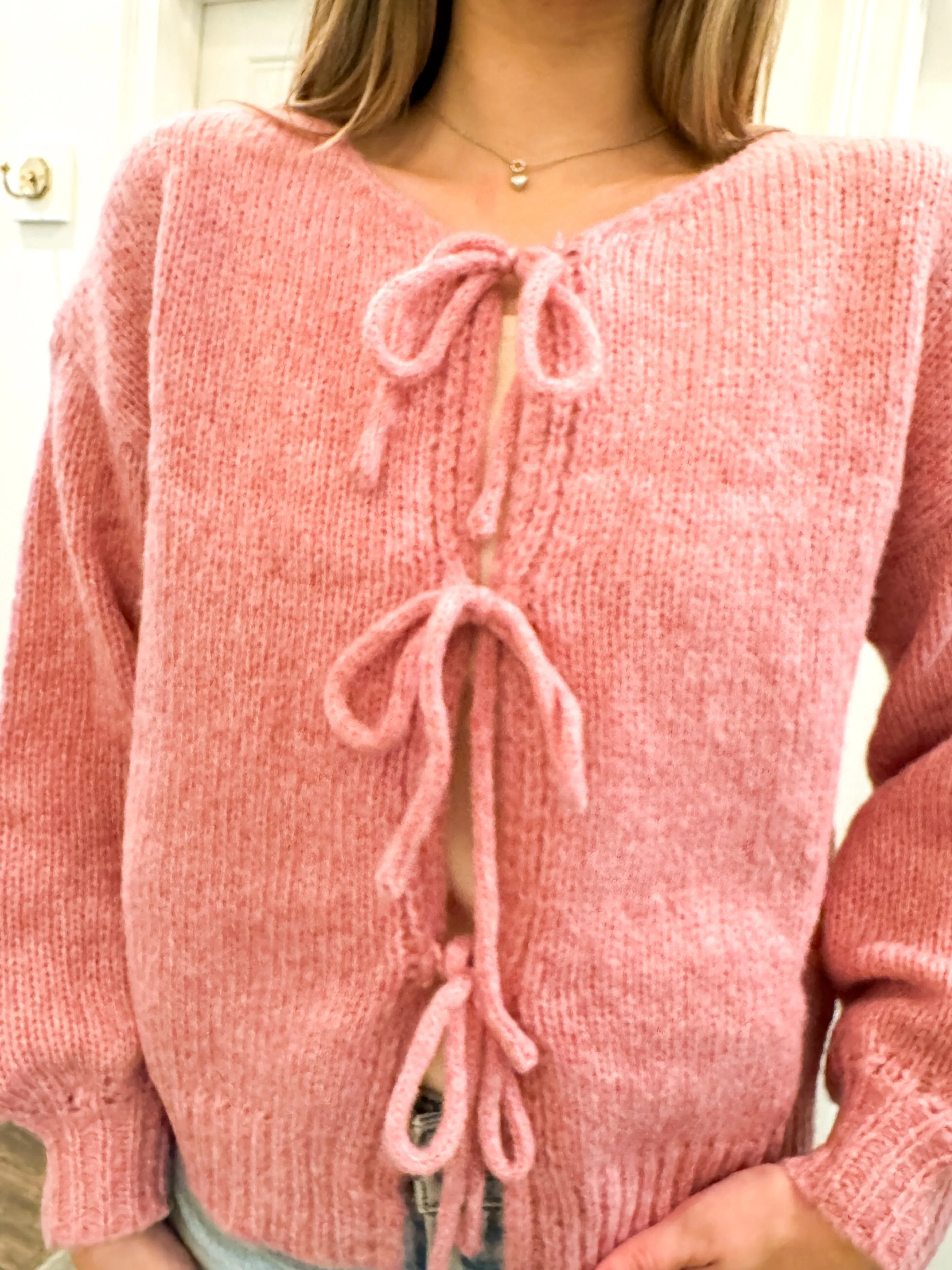 Rosy Ribbon Sweater