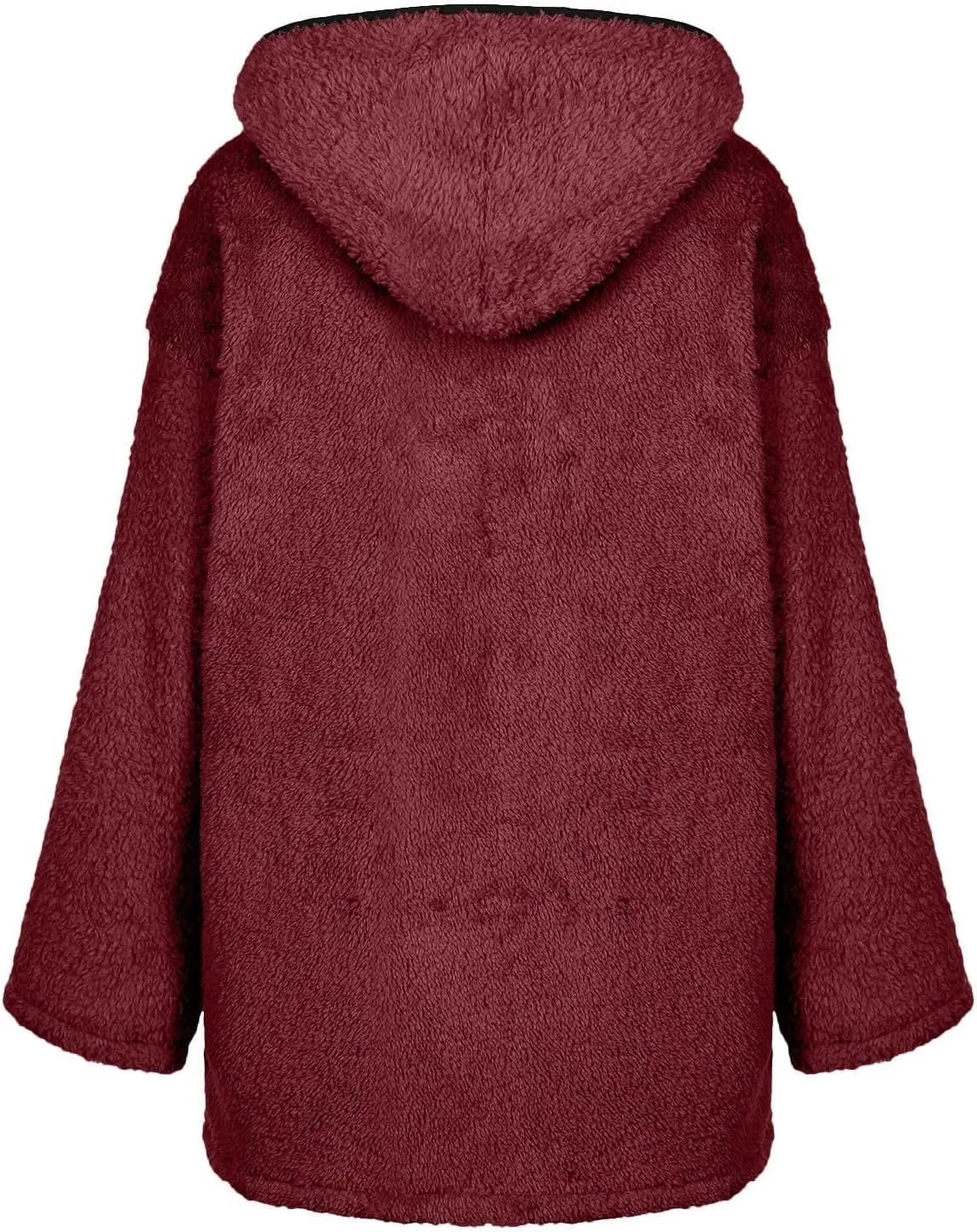 Sherpa Jacket Women Fuzzy Fleece Oversized Open Front Hooded Cardigan Soft Cozy Fluffy Sweater Jacket with Pockets