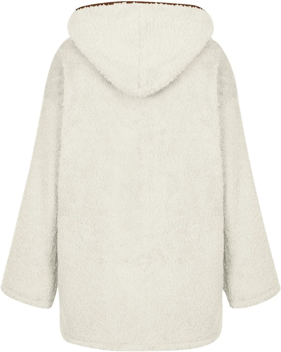 Sherpa Jacket Women Fuzzy Fleece Oversized Open Front Hooded Cardigan Soft Cozy Fluffy Sweater Jacket with Pockets