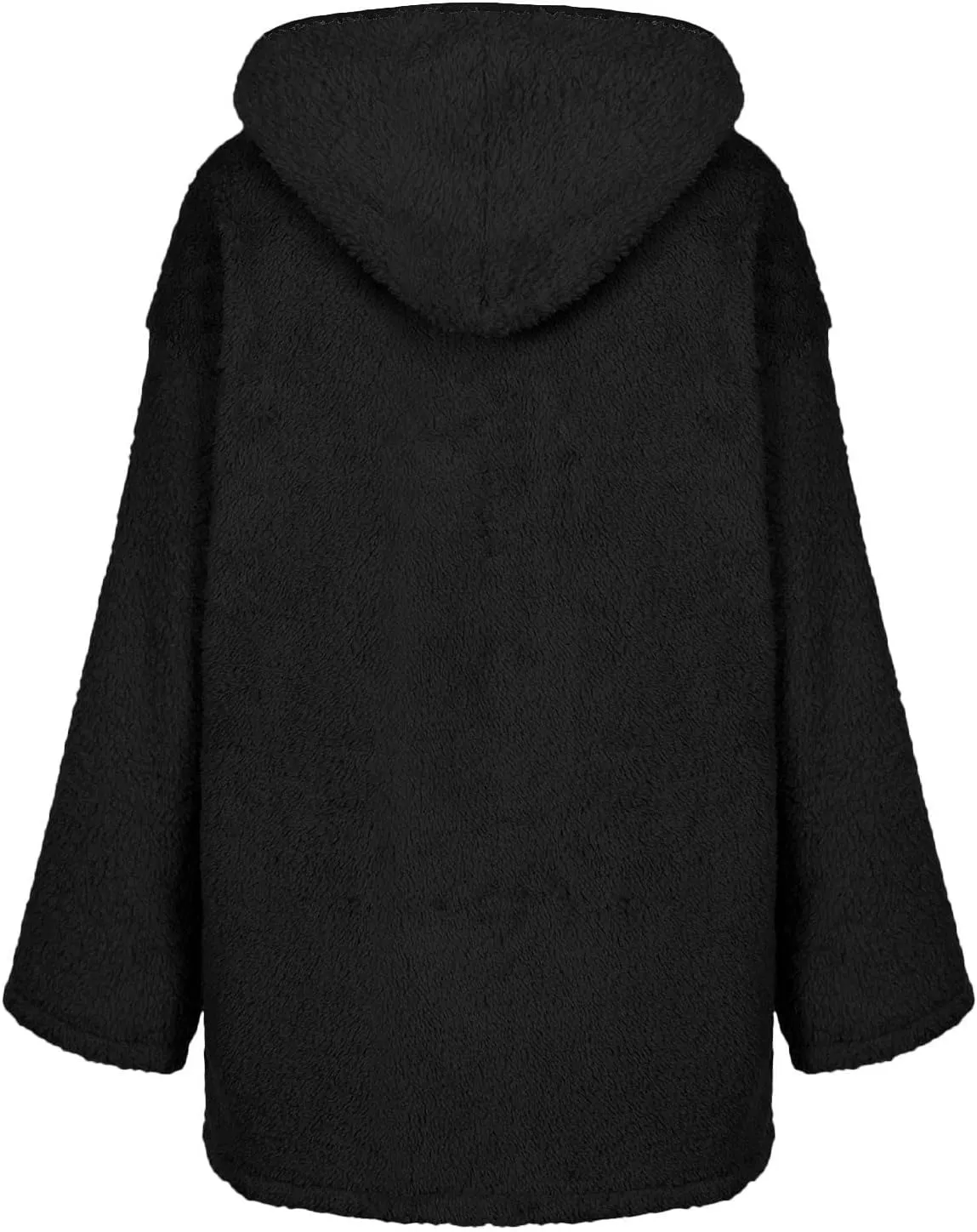 Sherpa Jacket Women Fuzzy Fleece Oversized Open Front Hooded Cardigan Soft Cozy Fluffy Sweater Jacket with Pockets