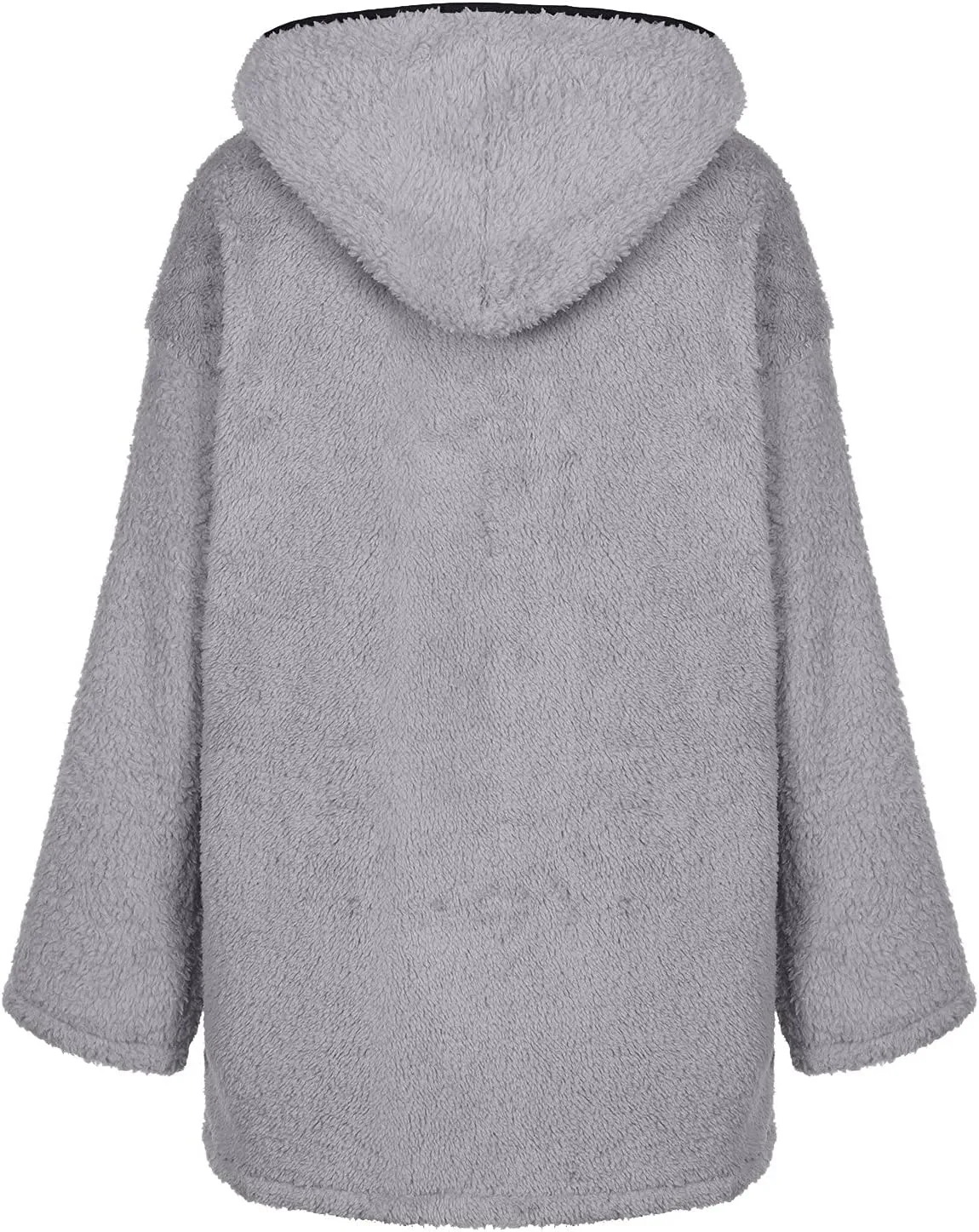 Sherpa Jacket Women Fuzzy Fleece Oversized Open Front Hooded Cardigan Soft Cozy Fluffy Sweater Jacket with Pockets