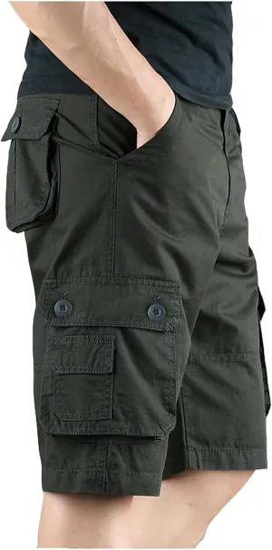 Shorts for Men with Multi-pocket and Fashion Summer Leisure Pants Overalls Men's pants Men's Khaki Shorts Khaki Mens