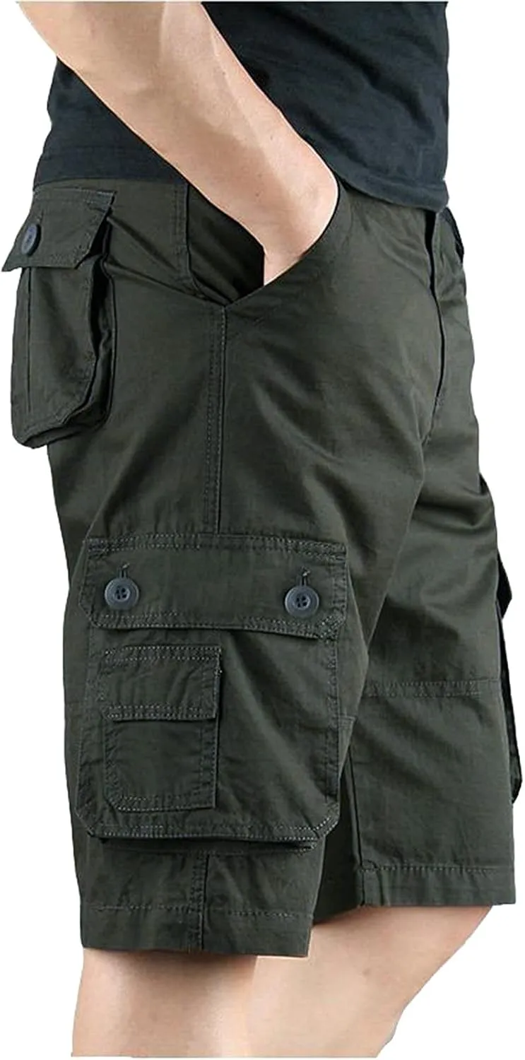 Shorts for Men with Multi-pocket and Fashion Summer Leisure Pants Overalls Men's pants Men's Khaki Shorts Khaki Mens