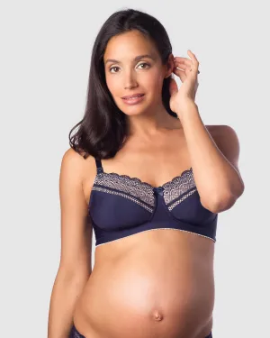 SHOW OFF NAVY NURSING BRA - WIREFREE