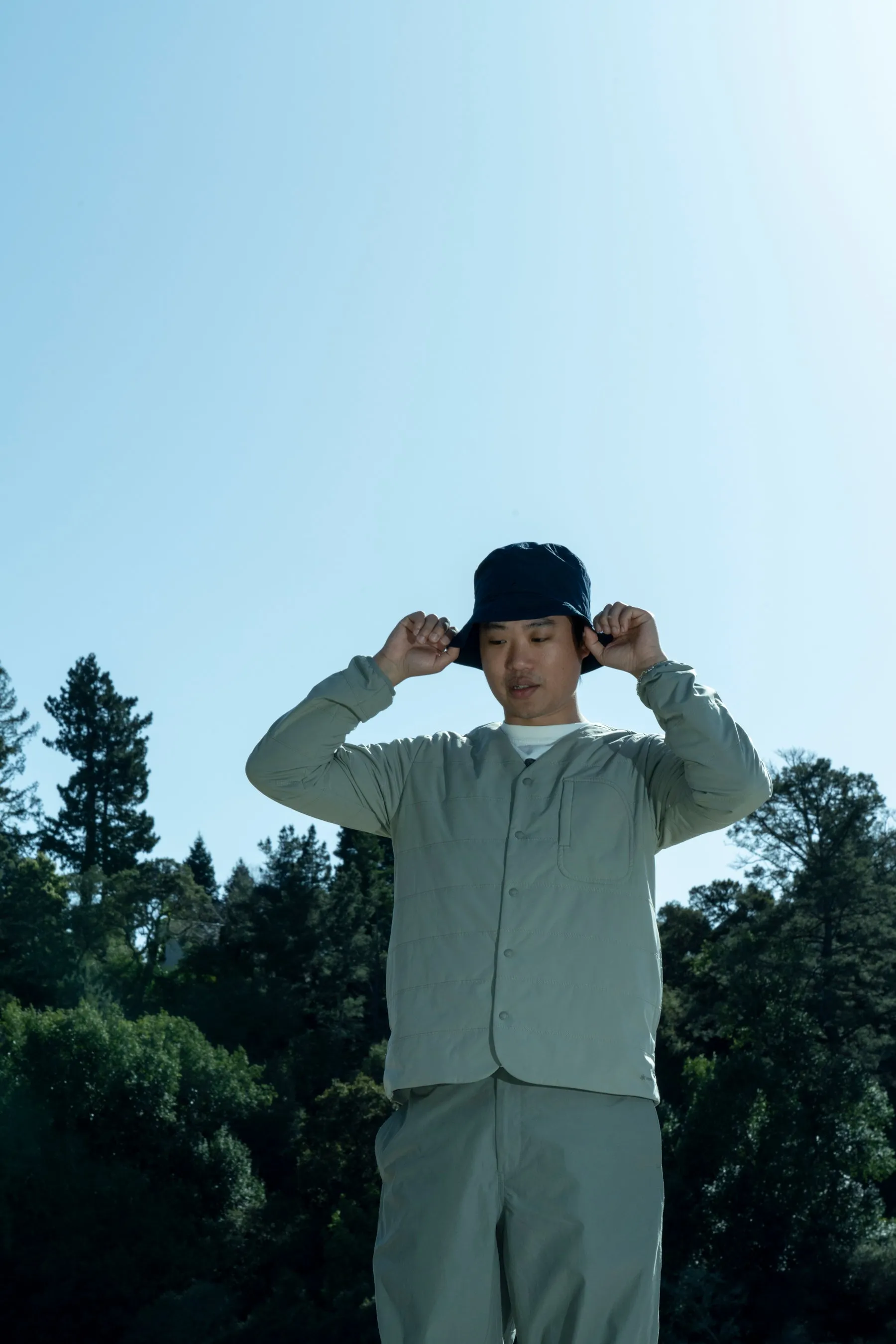 SNOW PEAK - FLEXIBLE INSULATED CARDIGAN IN BEIGE