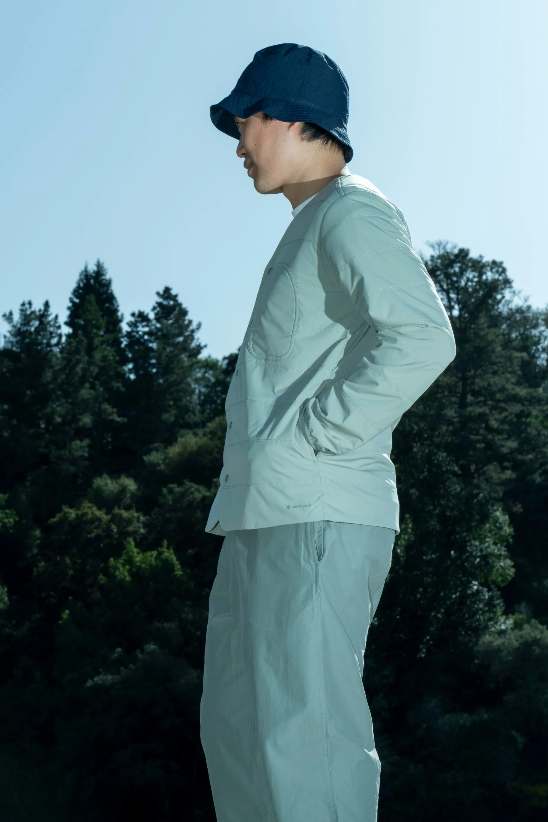 SNOW PEAK - FLEXIBLE INSULATED CARDIGAN IN BEIGE