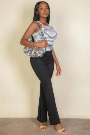 Stripe knit halter top