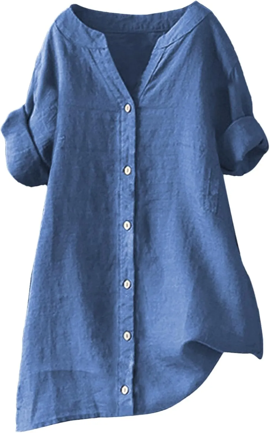 Summer Cute Tees Outfits Blouse 2025 Womens Tops Spring Summer Solid Color Shirt Long Sleeve Down Shirt Loose Fit