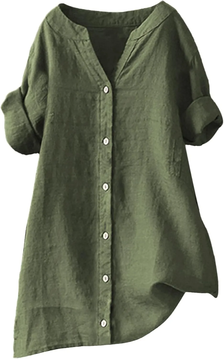 Summer Cute Tees Outfits Blouse 2025 Womens Tops Spring Summer Solid Color Shirt Long Sleeve Down Shirt Loose Fit