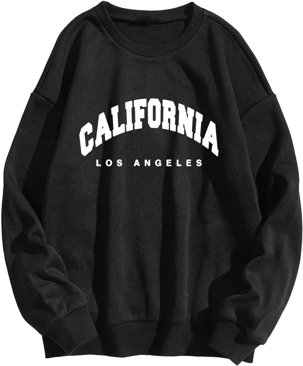 Sweatshirt for Women Graphic California Letter Print Graphic Tee Crew Neck Long Sleeve Cozy Casual Pullover Tops Fall Trendy