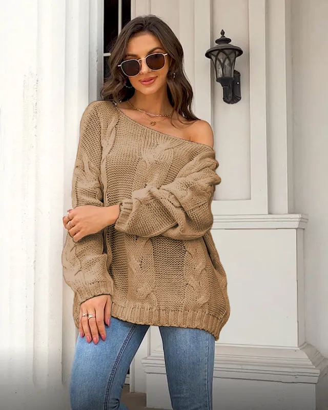 TastyHottie - Women's loose knitted sweaters European and American round neck fashionable pullover sweaters