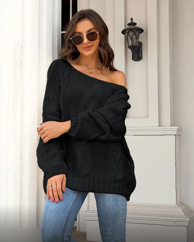 TastyHottie - Women's loose knitted sweaters European and American round neck fashionable pullover sweaters