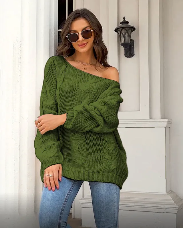 TastyHottie - Women's loose knitted sweaters European and American round neck fashionable pullover sweaters