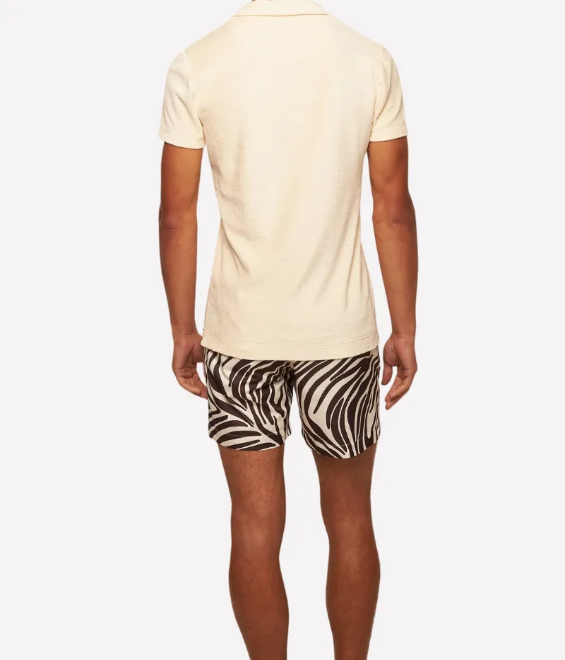 Terry Towelling Polo in Latte