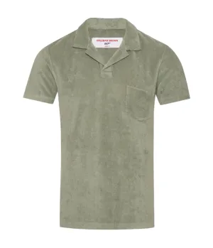 Terry Towelling Polo in Penny Green