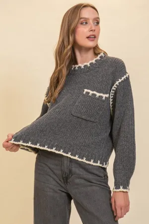 Toasty Charm Cable Knit Crochet Sweater