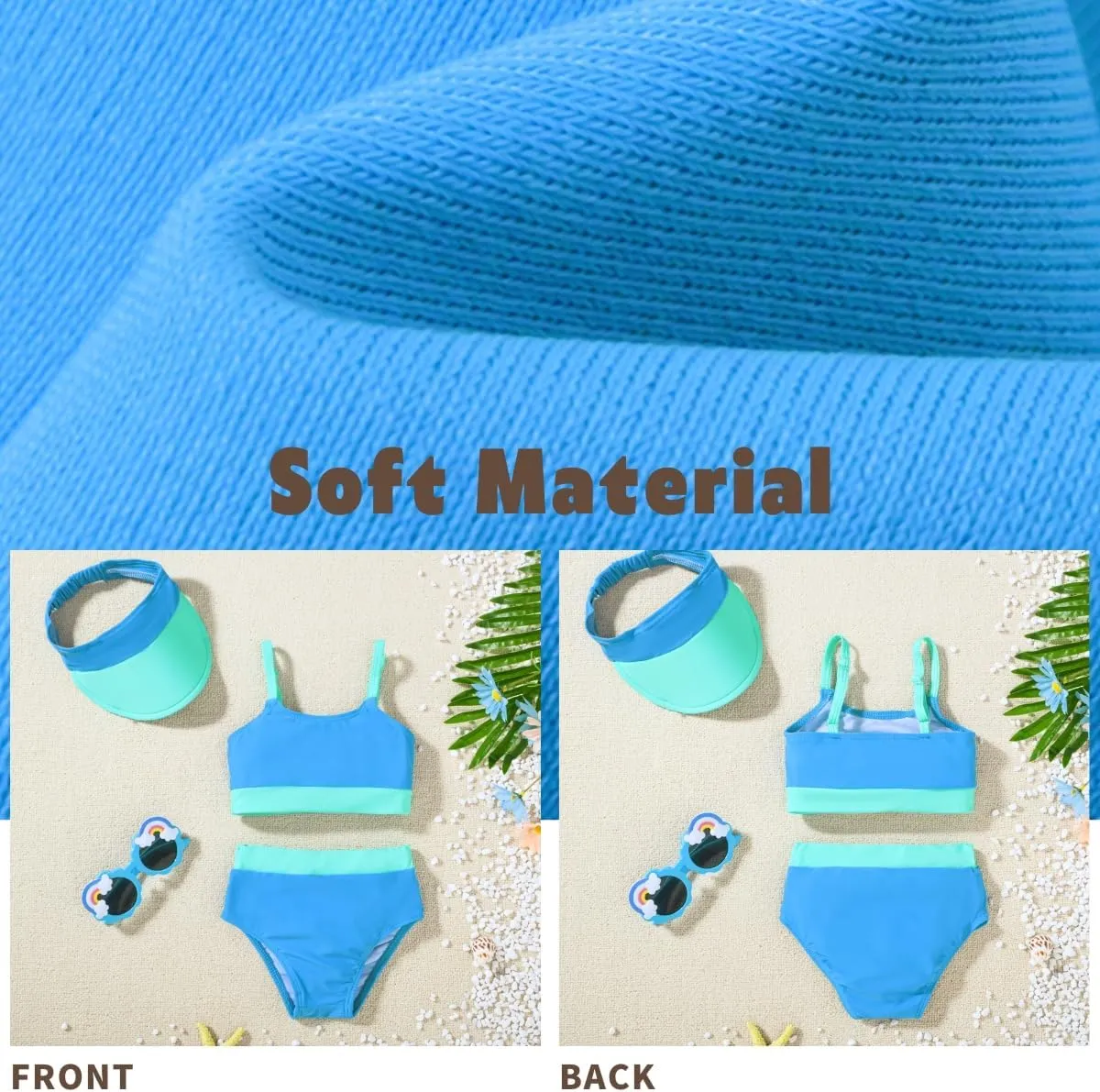 Toddler Girls Bikini Adjustable Swimsuit for 1-4 Years Old