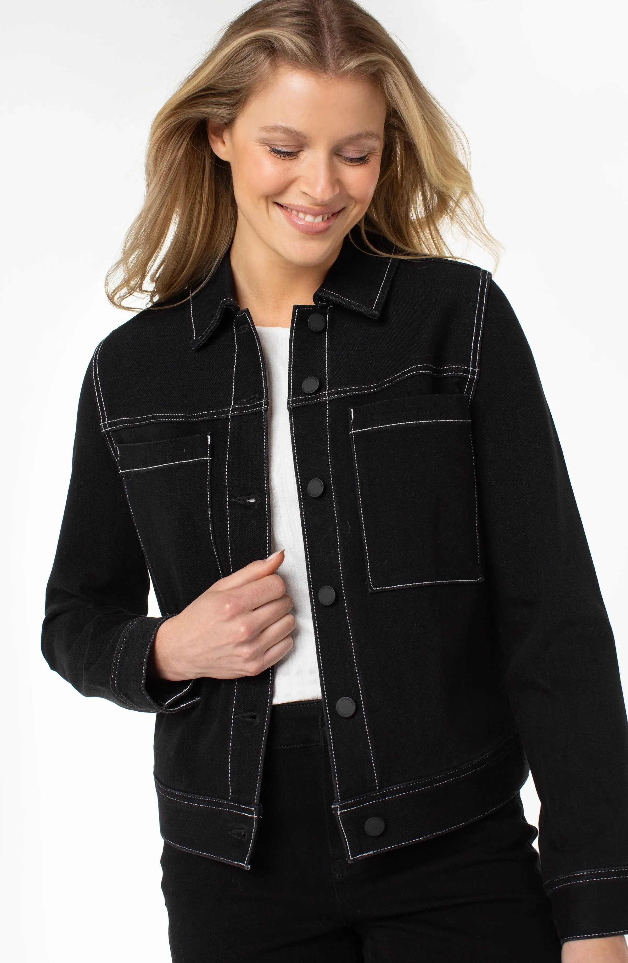 Utility Trucker Jacket in City Black