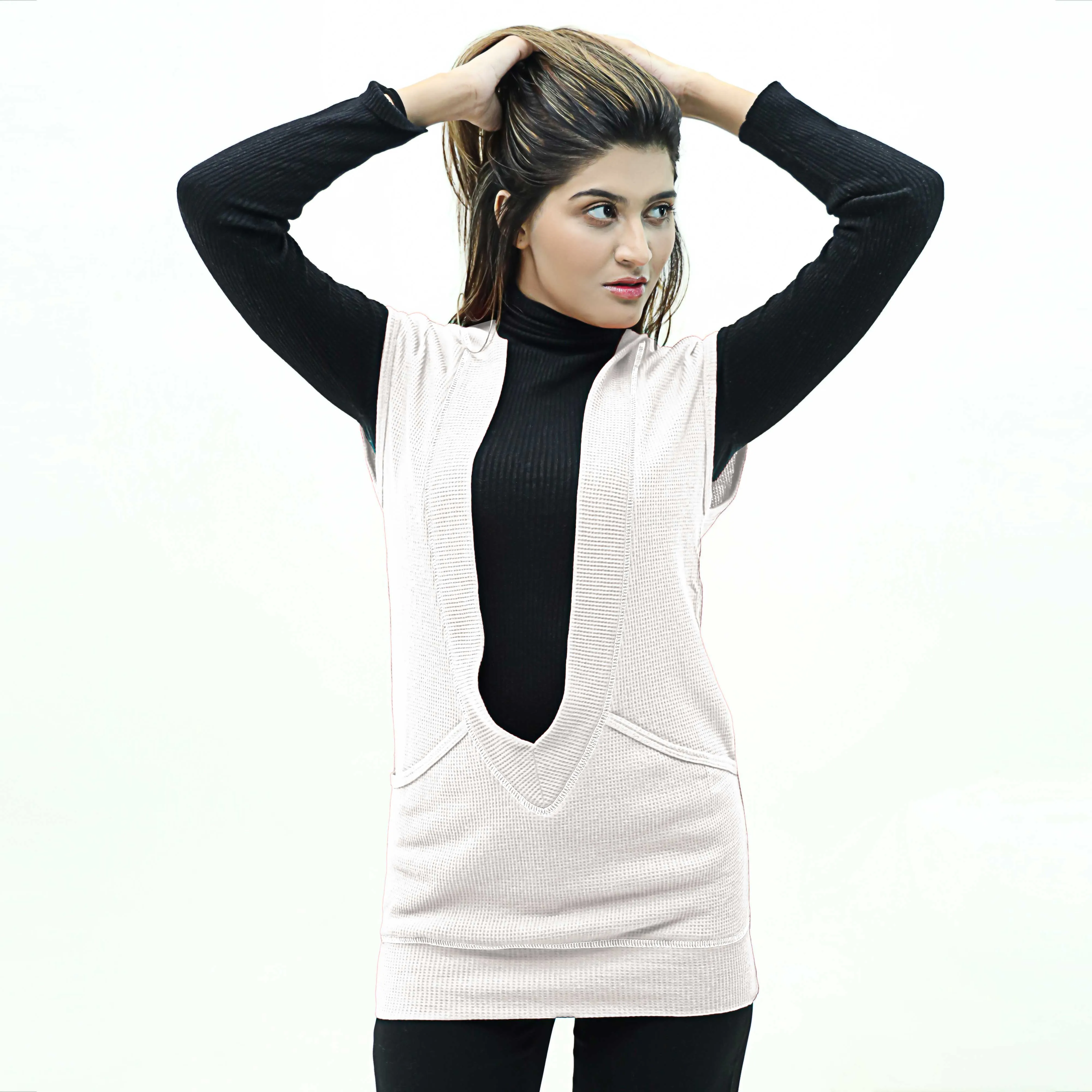 Waffle Candy V Neck Tropical Sleeveless Tops For Women
