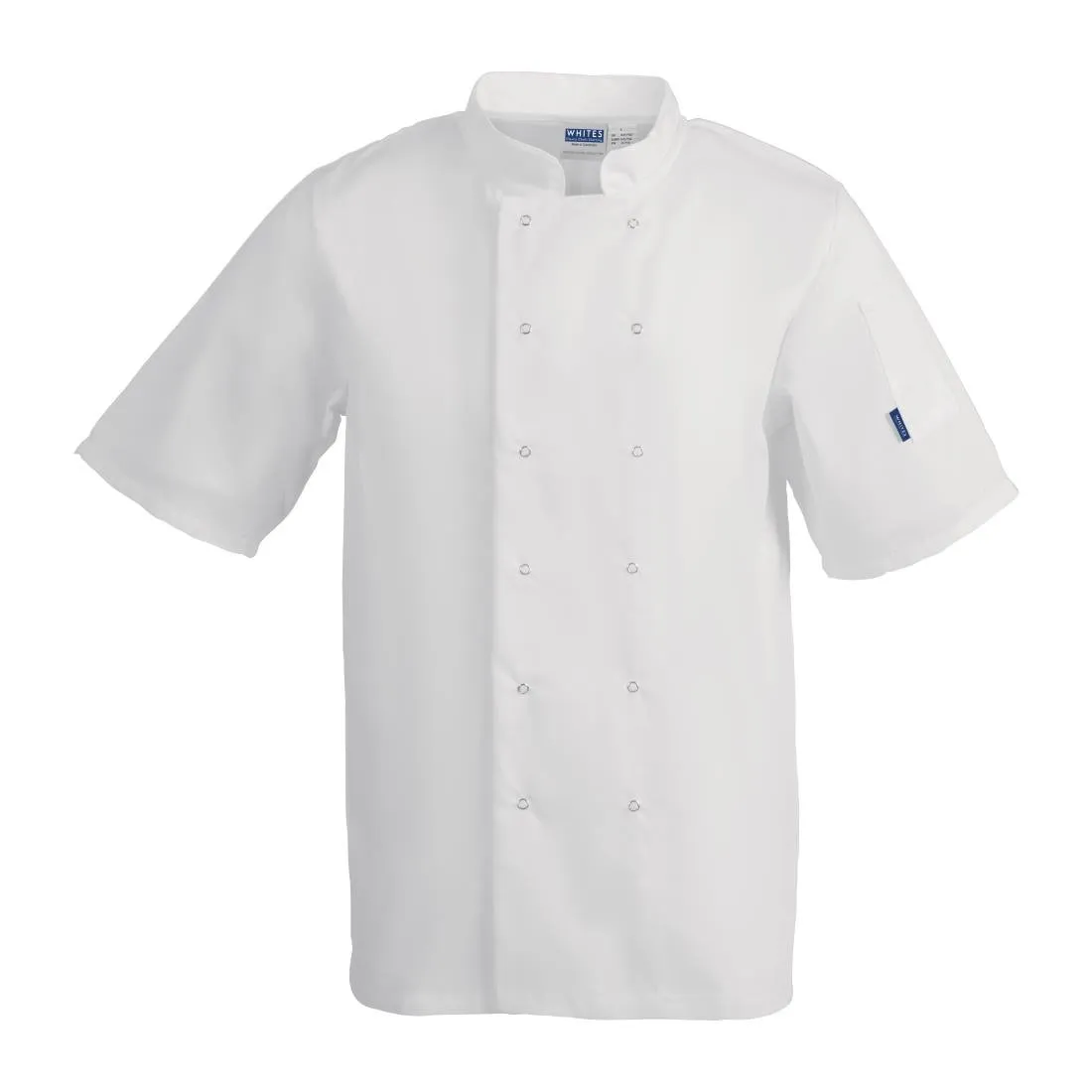 Whites Vegas Unisex Chefs Jacket Short Sleeve White XL - A211-XL