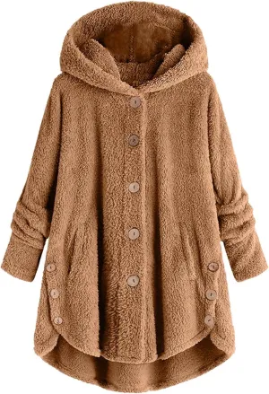 Winter Coats for Women, Fuzzy Fleece Pullover Hooded Sweatshirt Plus Size Soft Warm Oversized Hoodies Clothes
