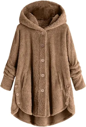 Winter Coats for Women, Fuzzy Fleece Pullover Hooded Sweatshirt Plus Size Soft Warm Oversized Hoodies Clothes