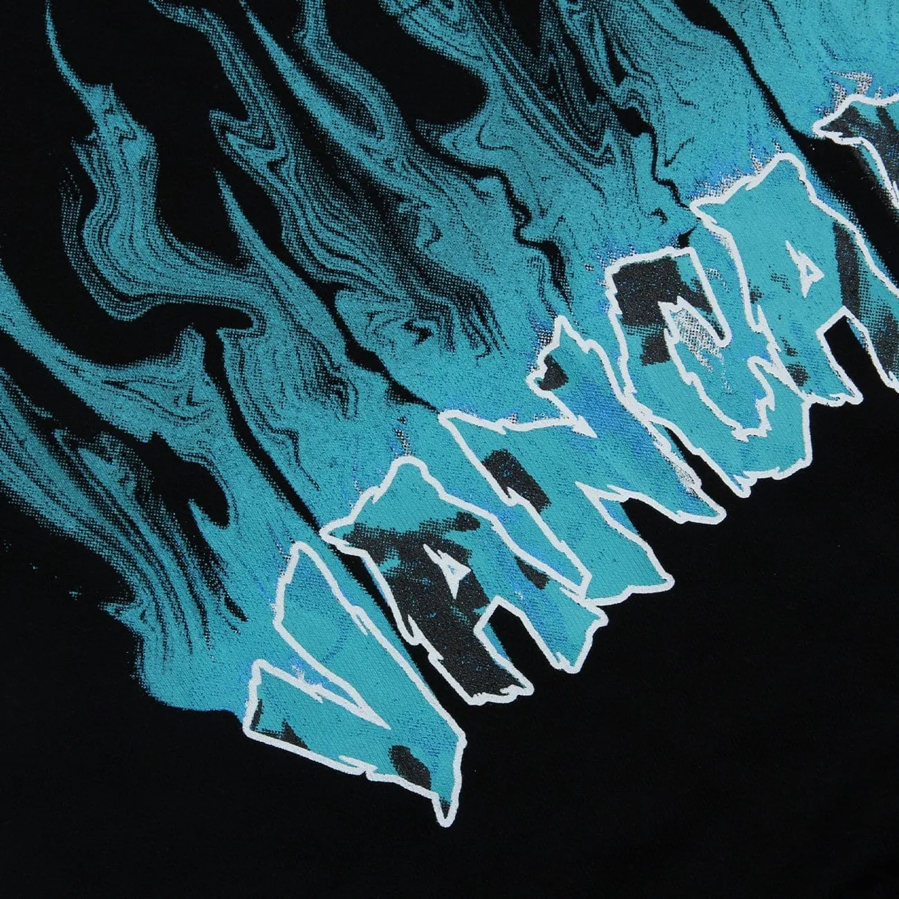 WLS Flame Letters Print Oversized Fleece Hoodie