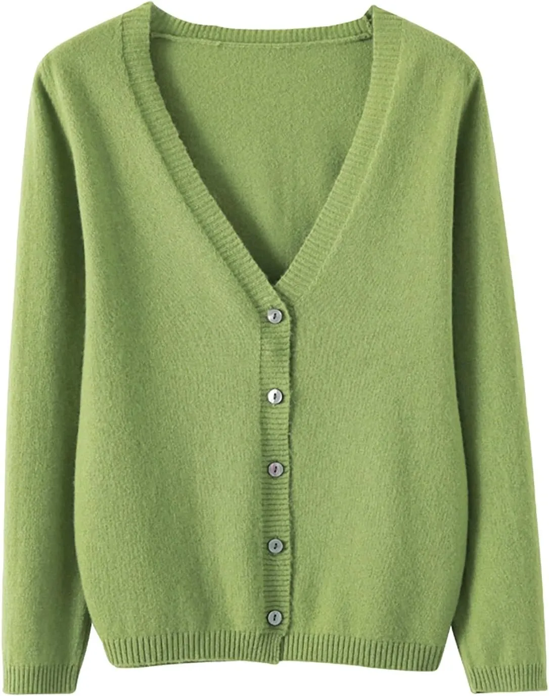 Womens 2024 Fall Fashion Cardigan Sweaters Lightweight V Neck Button Ribbed Knit Jumpers Comfy Open Front Casual Top