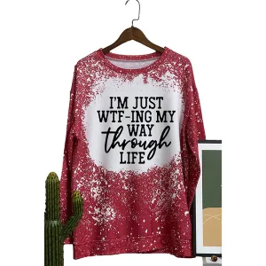 Women's Autumn Round Neck Long-sleeved Fashionable English Sweaters