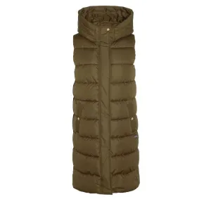 Womens Barbour International Empire Green Greyson Longline Hood Gilet