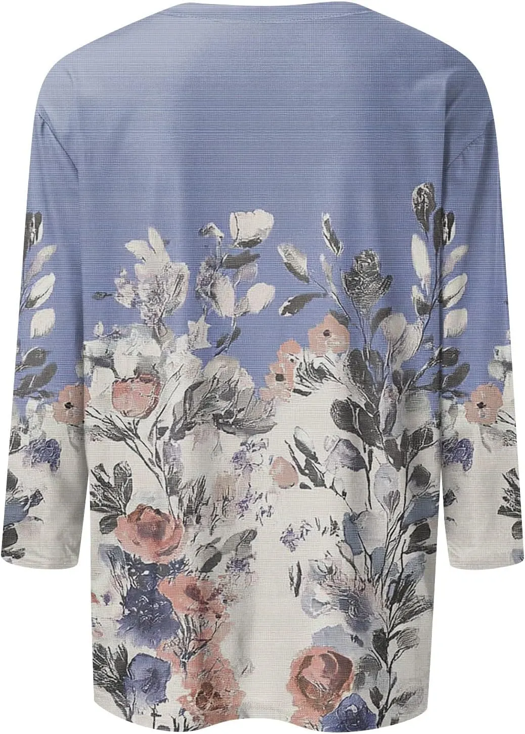 Womens Casual 3/4 Sleeve T-Shirts Sexy V Neck Loose Fit Tunic Tops Cute Basic Tees Blouses Pullover Tops