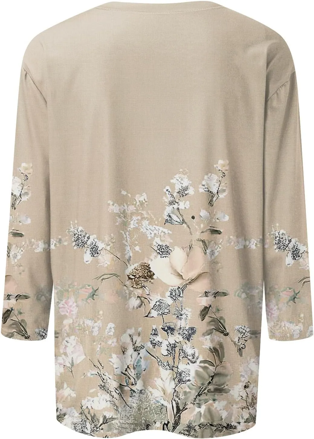 Womens Casual 3/4 Sleeve T-Shirts Sexy V Neck Loose Fit Tunic Tops Cute Basic Tees Blouses Pullover Tops