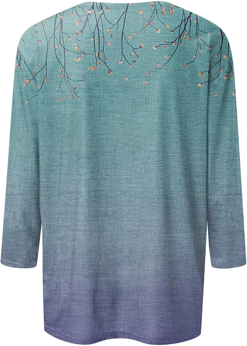 Womens Casual 3/4 Sleeve T-Shirts Sexy V Neck Loose Fit Tunic Tops Cute Basic Tees Blouses Pullover Tops