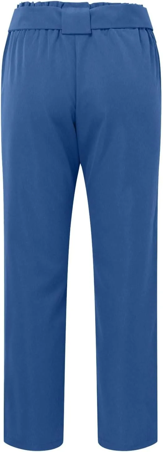 Womens Casual High Waist Pencil Pants with Pockets Bow-Knot Cropped Paper Bag Pants for Work