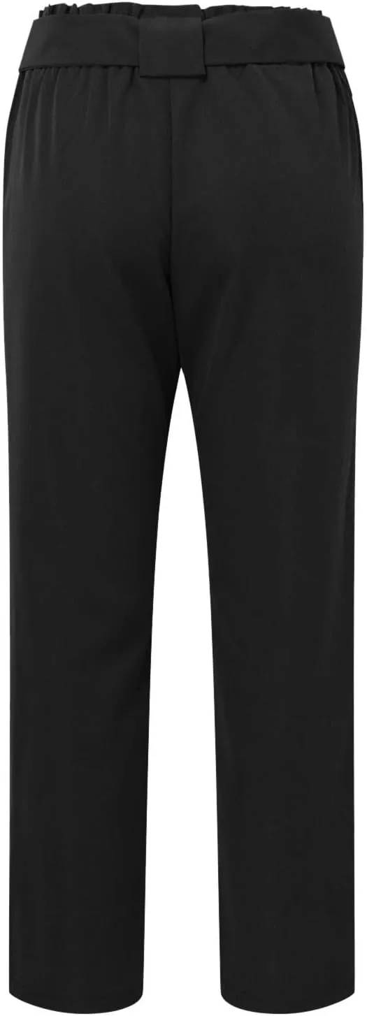 Womens Casual High Waist Pencil Pants with Pockets Bow-Knot Cropped Paper Bag Pants for Work