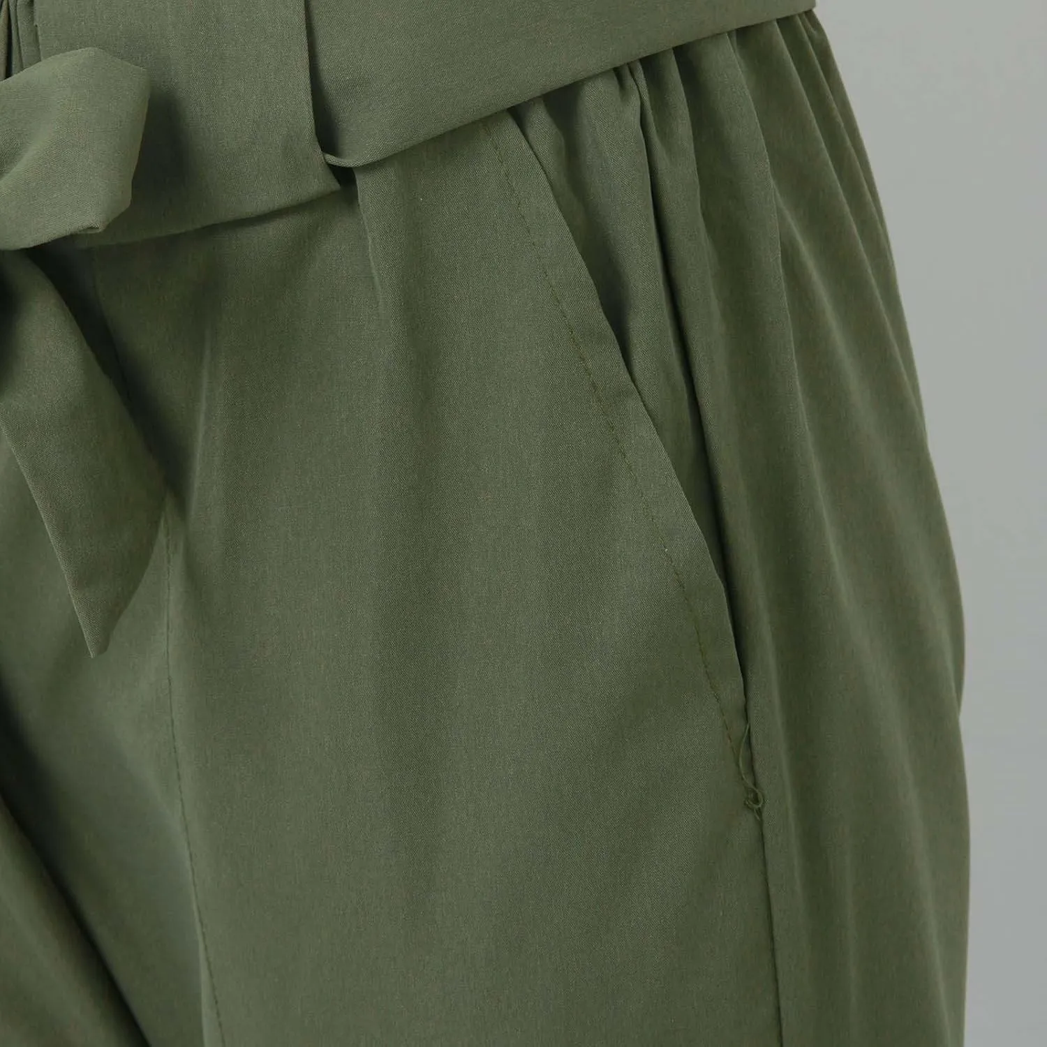 Womens Casual High Waist Pencil Pants with Pockets Bow-Knot Cropped Paper Bag Pants for Work