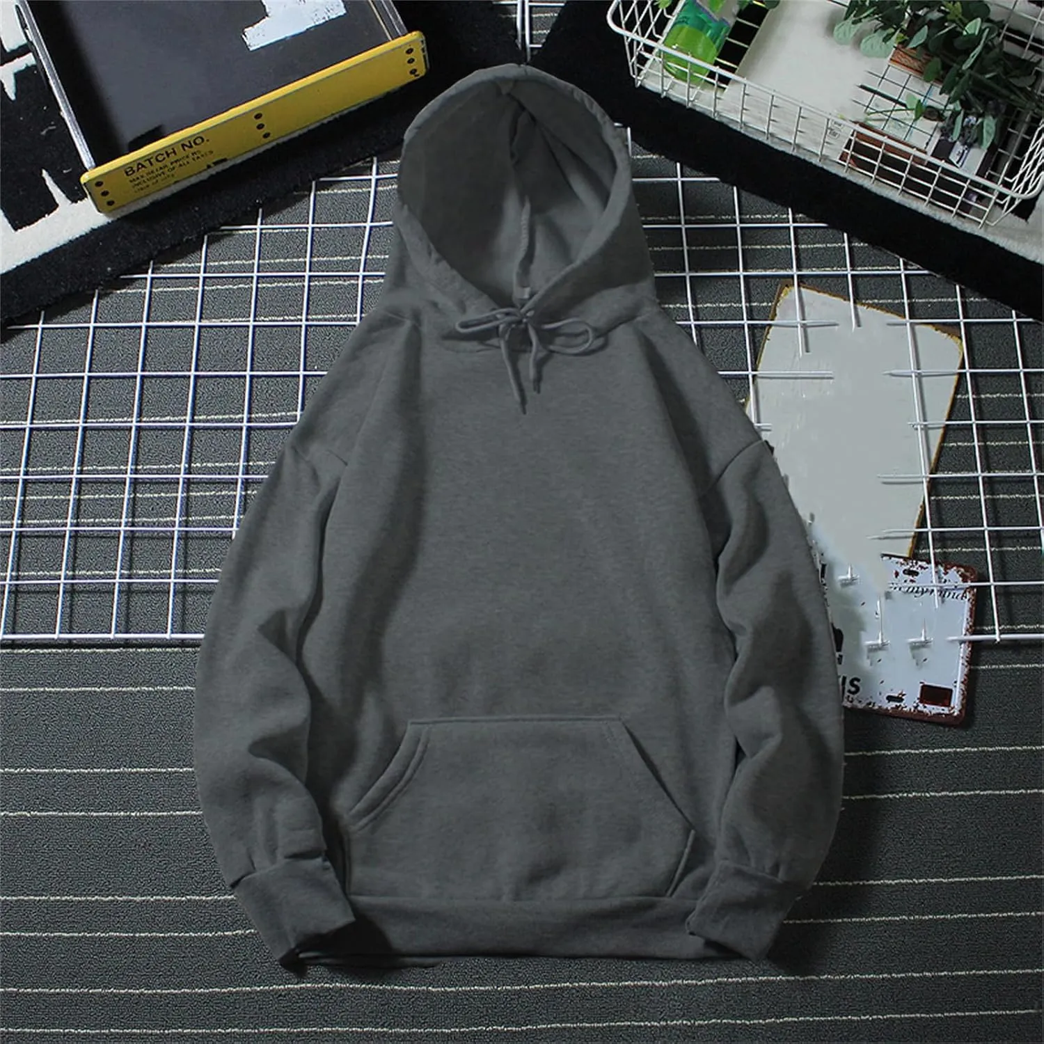 Women's Casual Hoodie Sweatshirts Long Sleeve Loose Pullover Tops Drawstring Solid Lightweight Blouses with Pockets