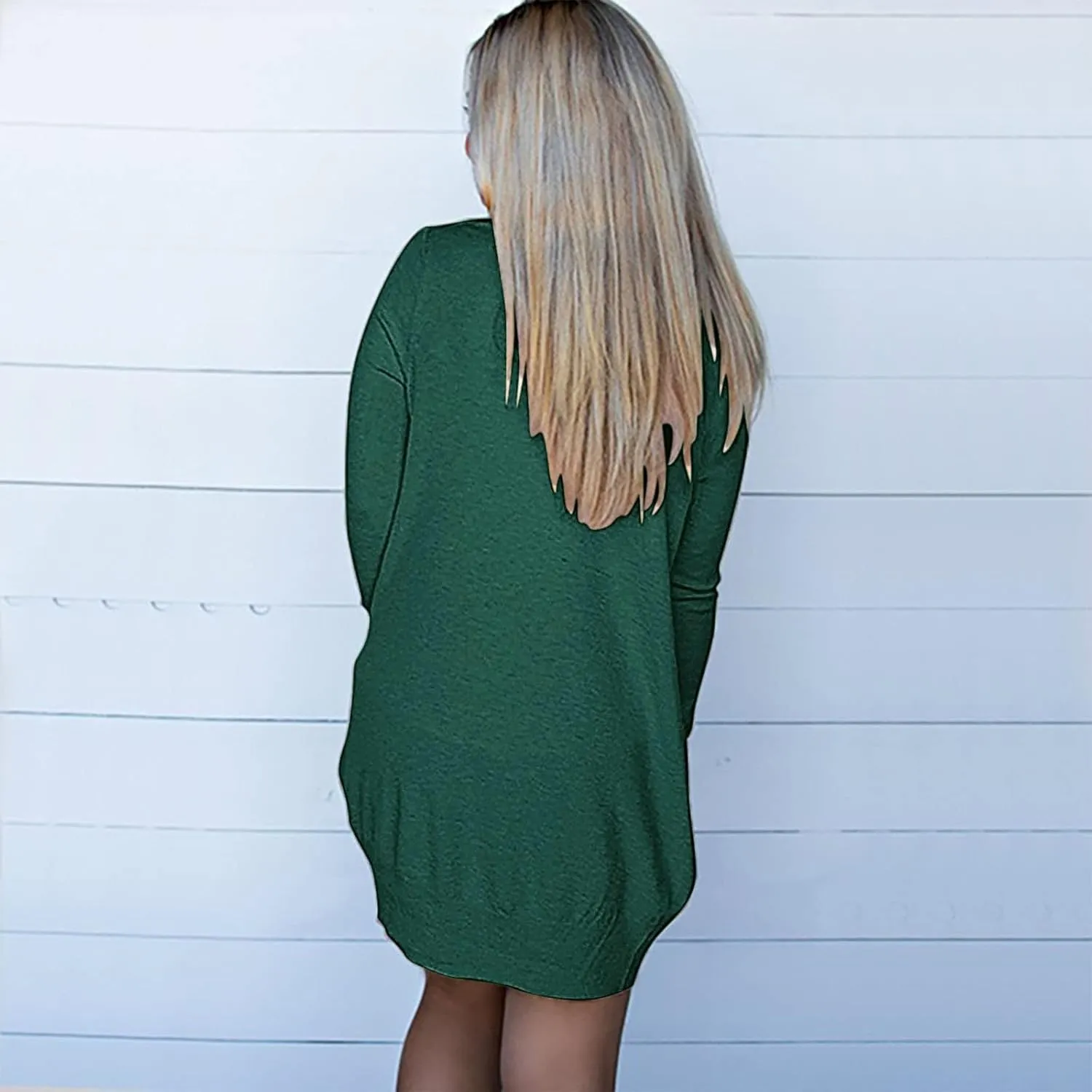 Womens Casual Lightweight Long Sleeve Cardigan Soft Drape Open Front Fall Dusters Sweaters Outwear Coat with Pockets