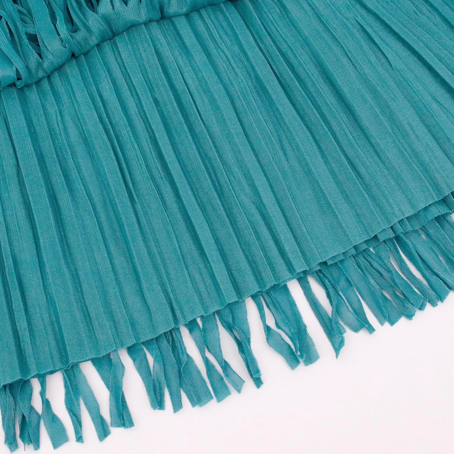 Women's Elegant Tassel Splicing Skirt Maxi Long Elastic High Waist A-line Pleated Skirts Cocktail Party Dance Dress