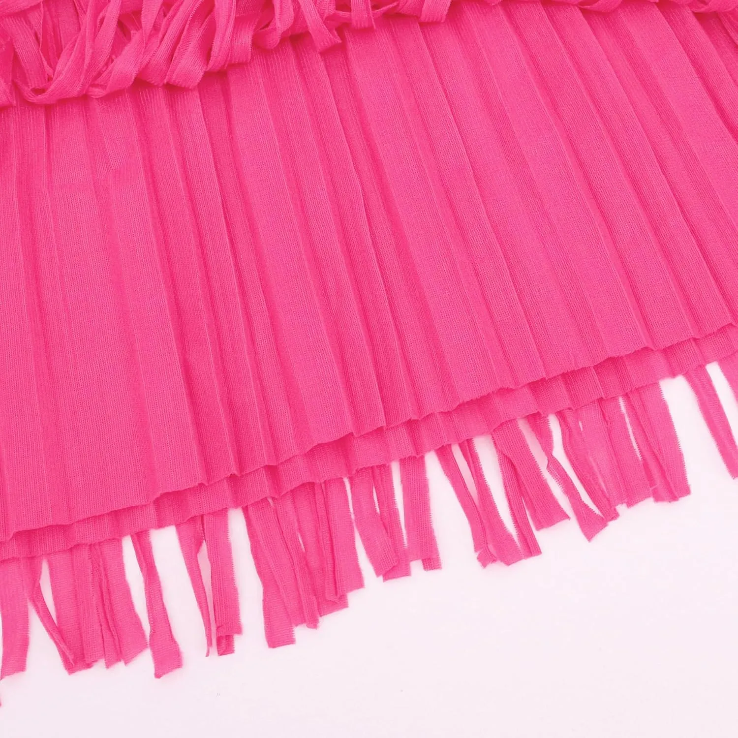 Women's Elegant Tassel Splicing Skirt Maxi Long Elastic High Waist A-line Pleated Skirts Cocktail Party Dance Dress