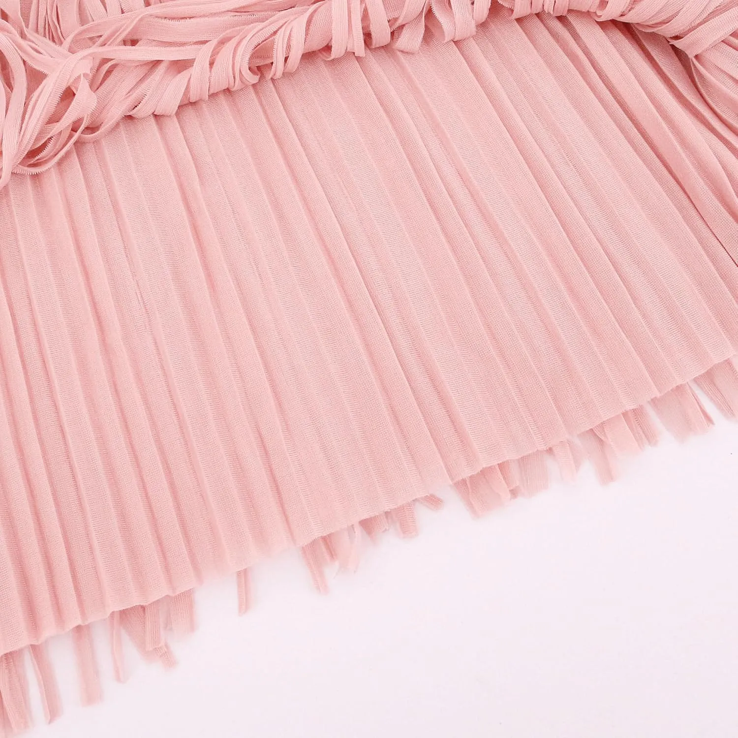 Women's Elegant Tassel Splicing Skirt Maxi Long Elastic High Waist A-line Pleated Skirts Cocktail Party Dance Dress