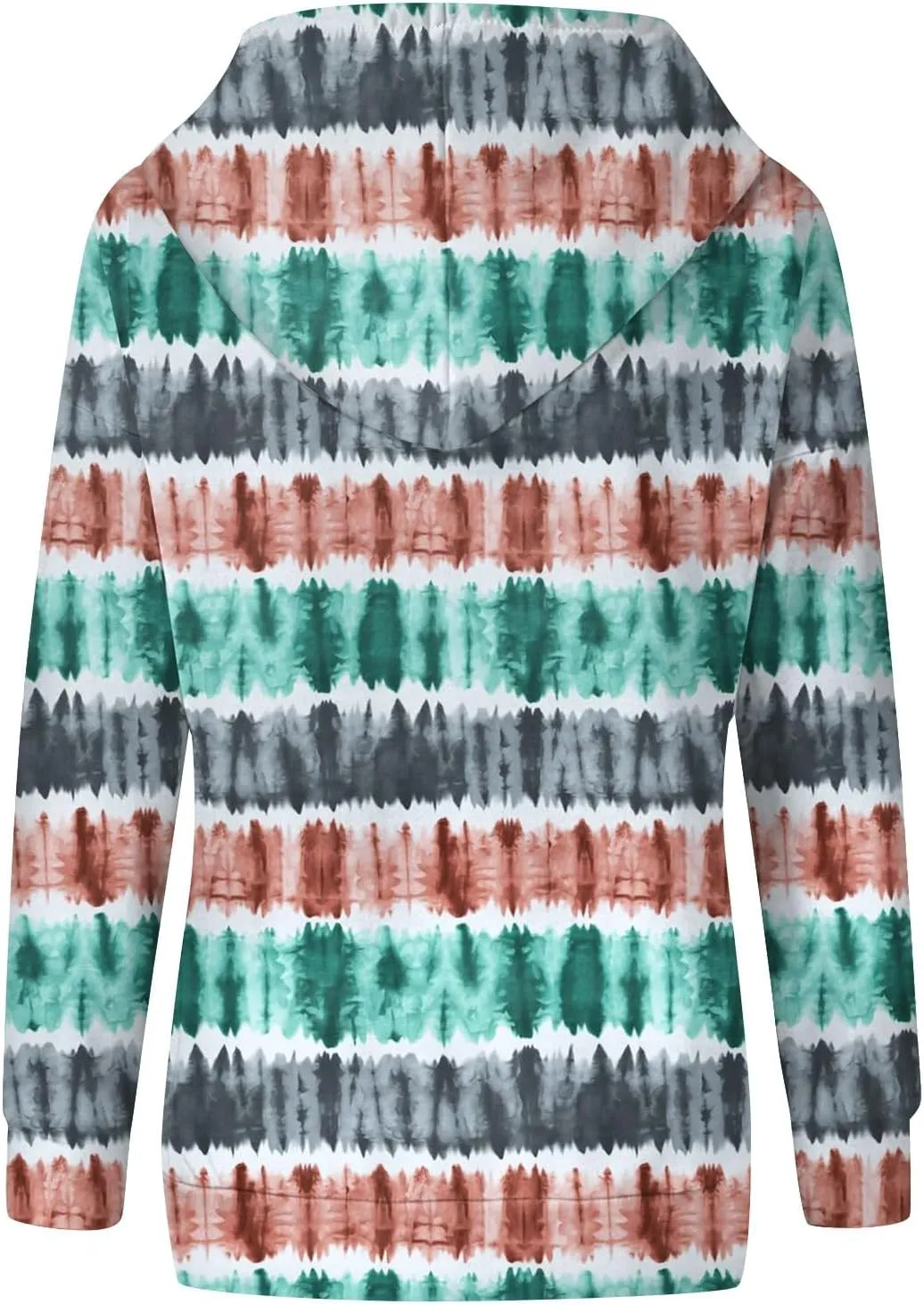 Womens Hoodies Casual Long Sleeve Drawstring Plaid Print Pullover Tops Loose Hooded Sweatshirt with Pocket