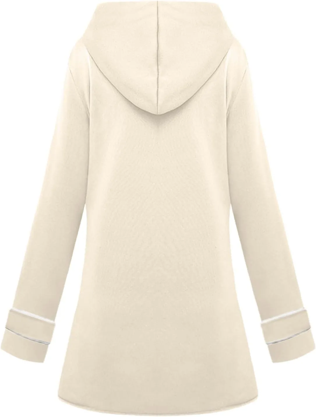 Women's Long Sleeve Winter Coat Warm Shaggy Down Hooded Button Down Coat Jacket