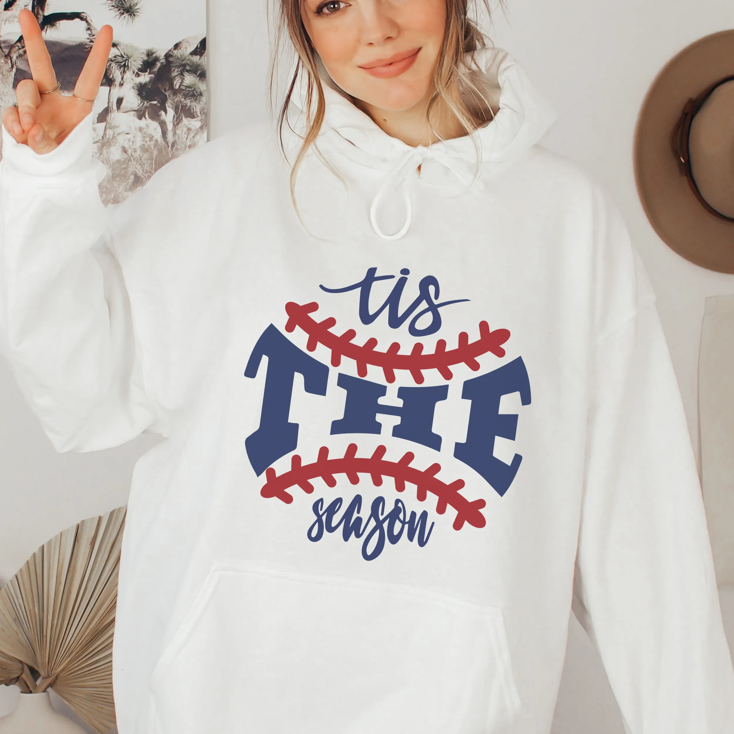 Women's Spring or Summer Tis The Season Crewneck Sweatshirt or T-Shirt Retro Baseball Design Spring Gift for Mom
