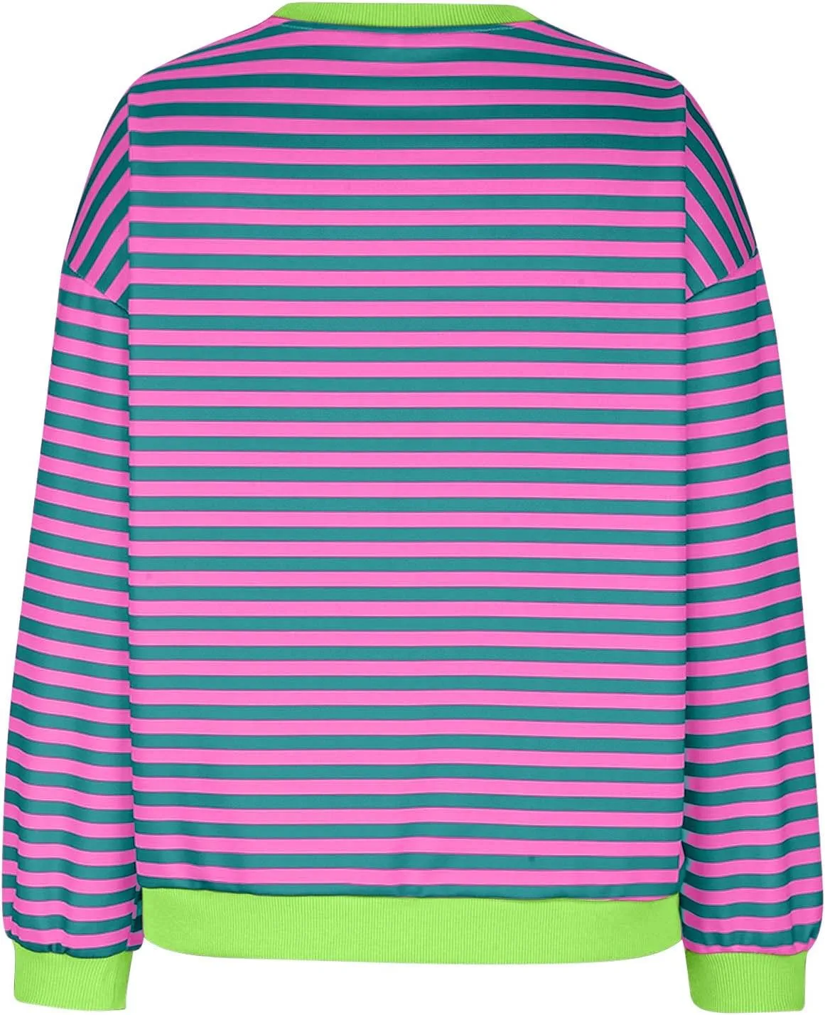 Women's Striped Long Sleeved Shirts Loose Casual Sweatshirts Round Neck Pullover Tops Blouses Fall Fashion Clothes