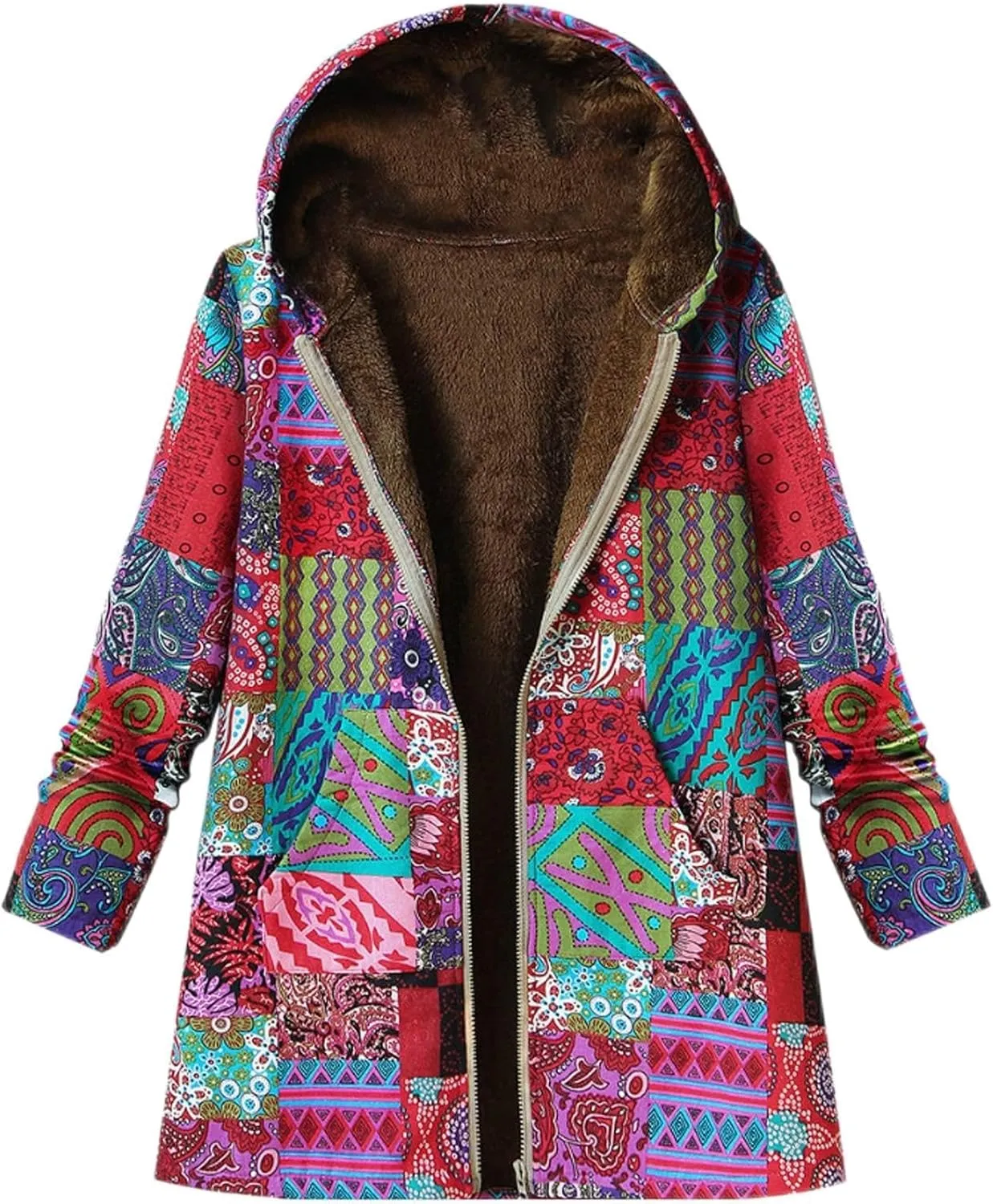 Women's Trench Short Jacket Coat Floral Print Jacket Chinese Style Patchwork Outwear