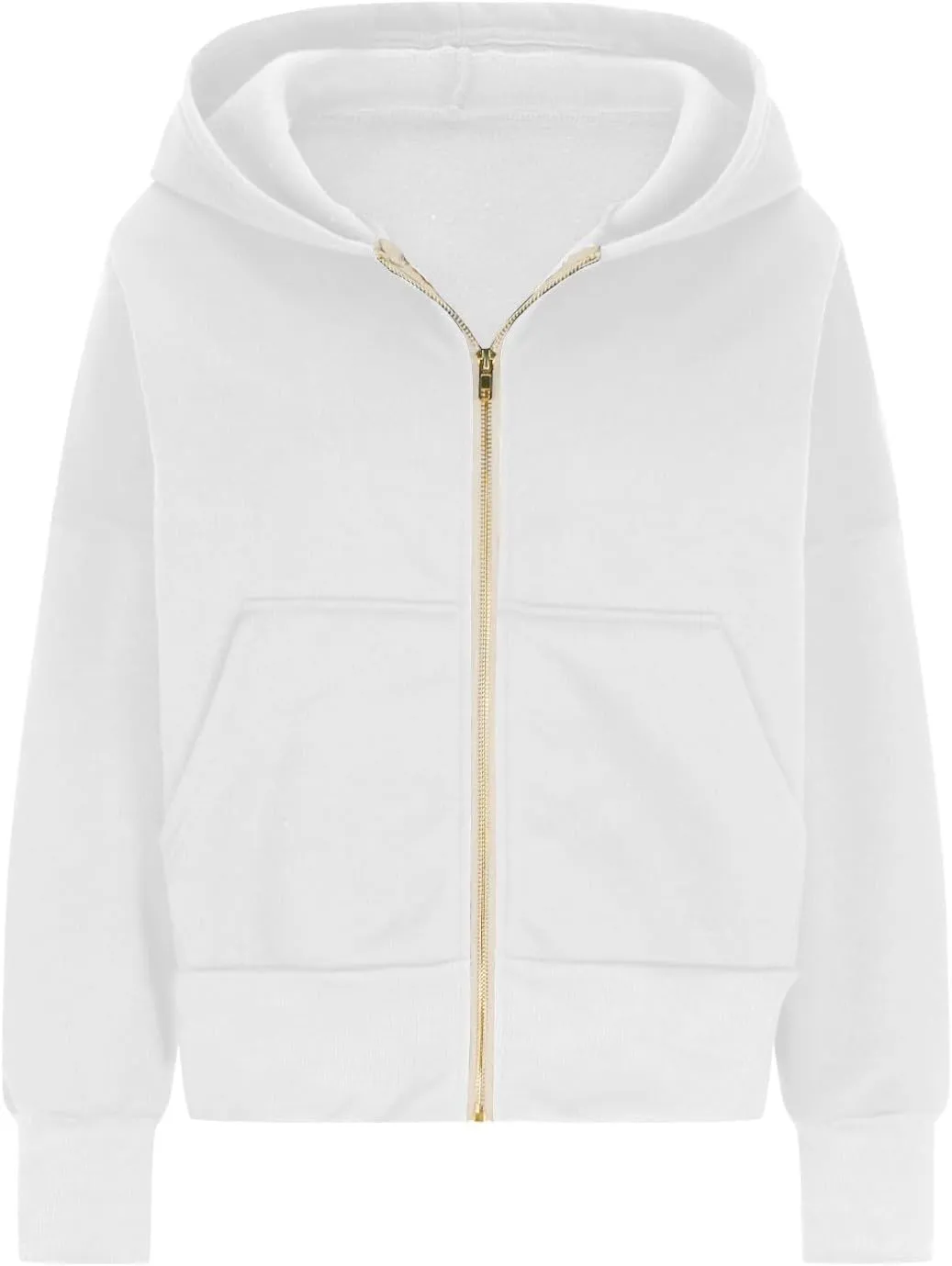 Women's Zip Up Hoodie 2024 Fall Fashion Oversized Sweatshirt Casual Long Sleeve Loose Athletic Jacket with Pockets
